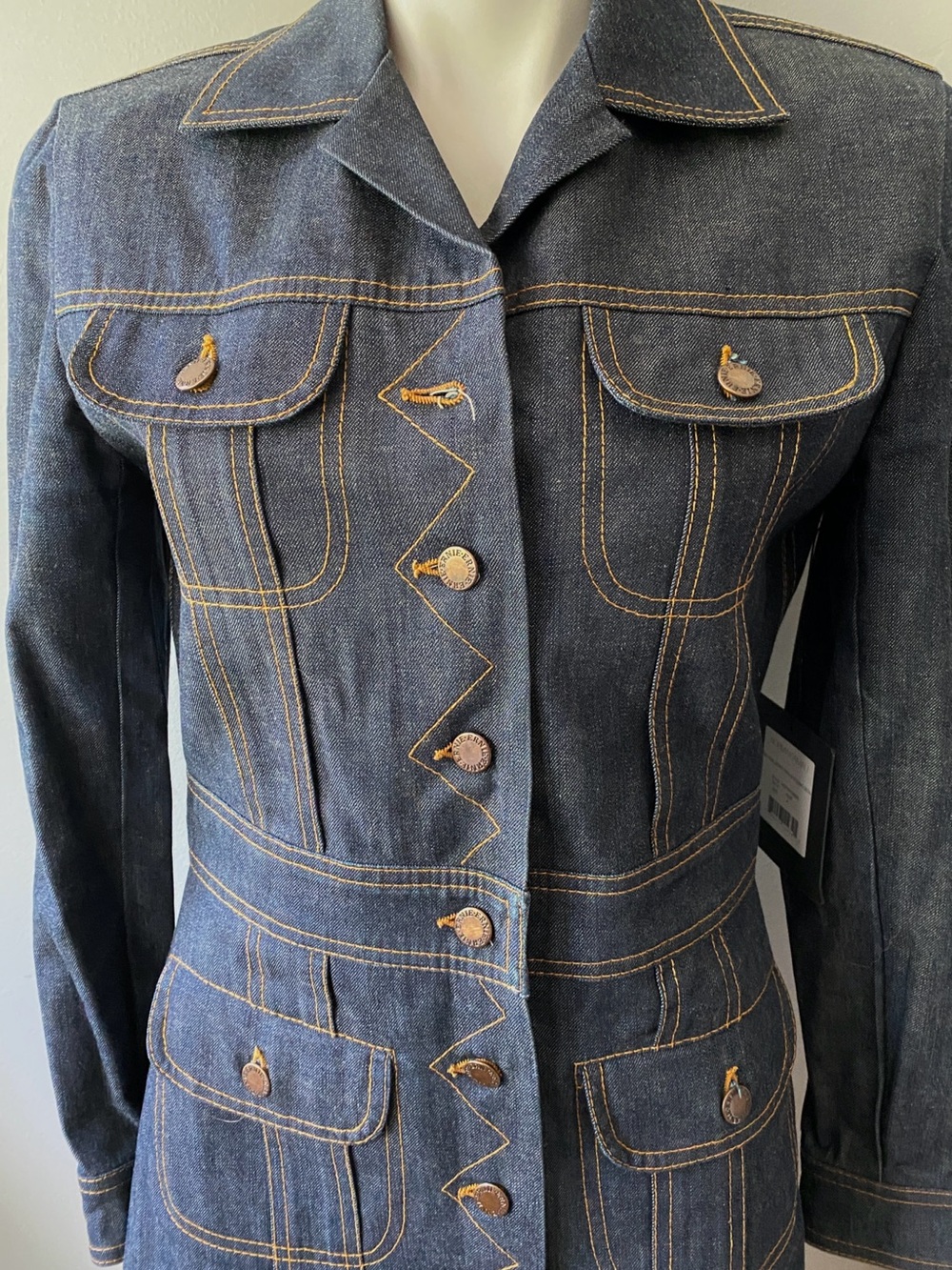 NWT OMO Norma Kamali Dark Denim Dress (or duster jacket). Size 4.